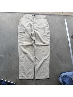 Vintage polo Ralph Lauren cream cargo chino pants loose fit size 34 x 32
